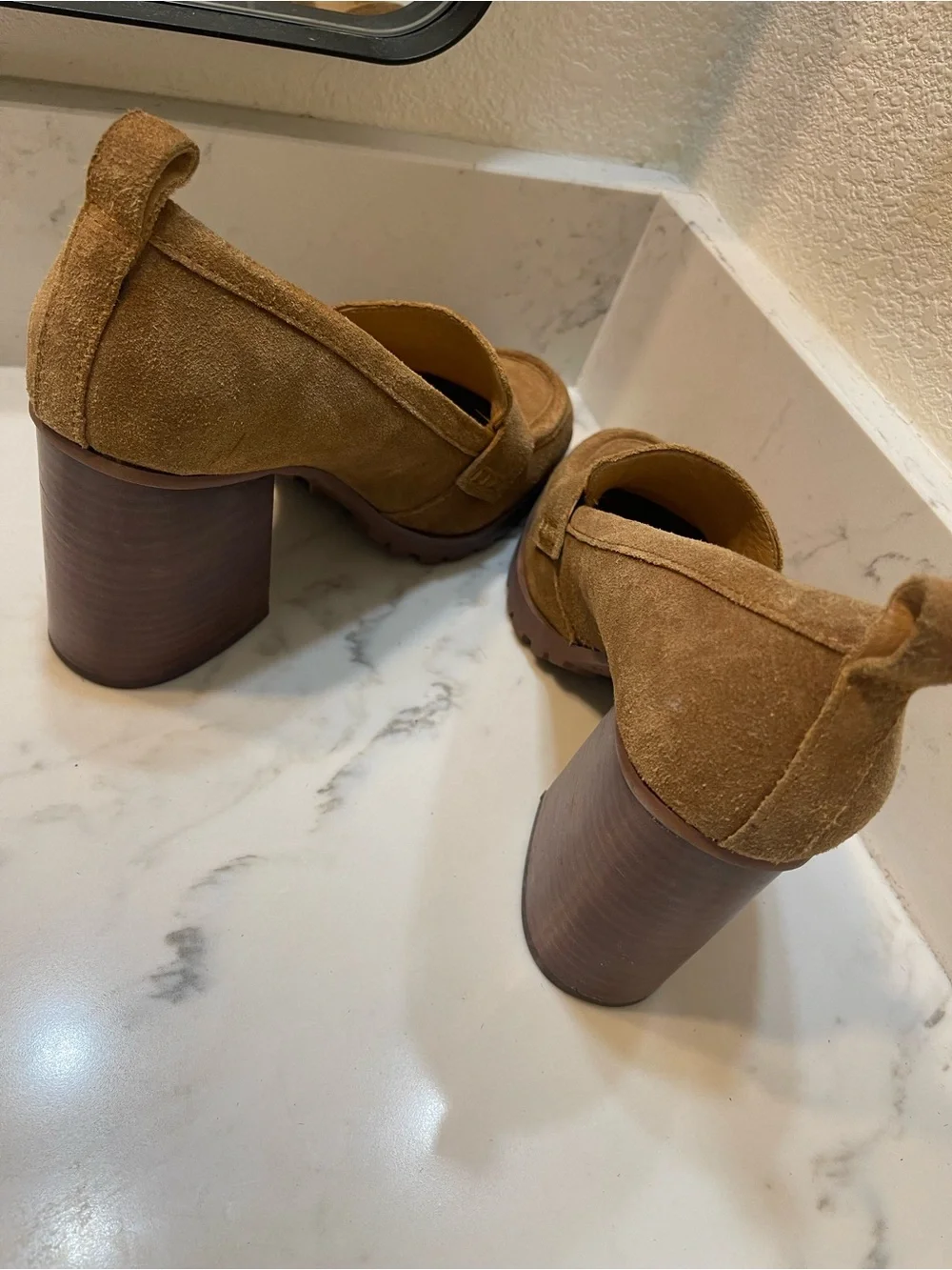 Crown Vintage Suede Loafers in Camel Brown
